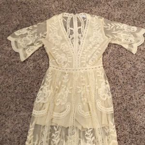White dress with shorts